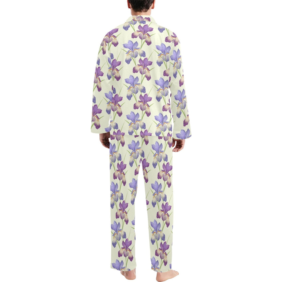 Iris Pattern Print Design IR08 Men's Long Sleeve Pajama Set