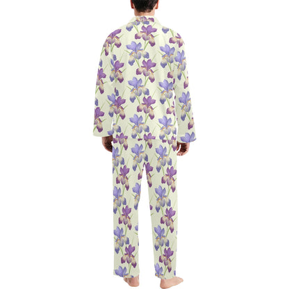 Iris Pattern Print Design IR08 Men's Long Sleeve Pajama Set