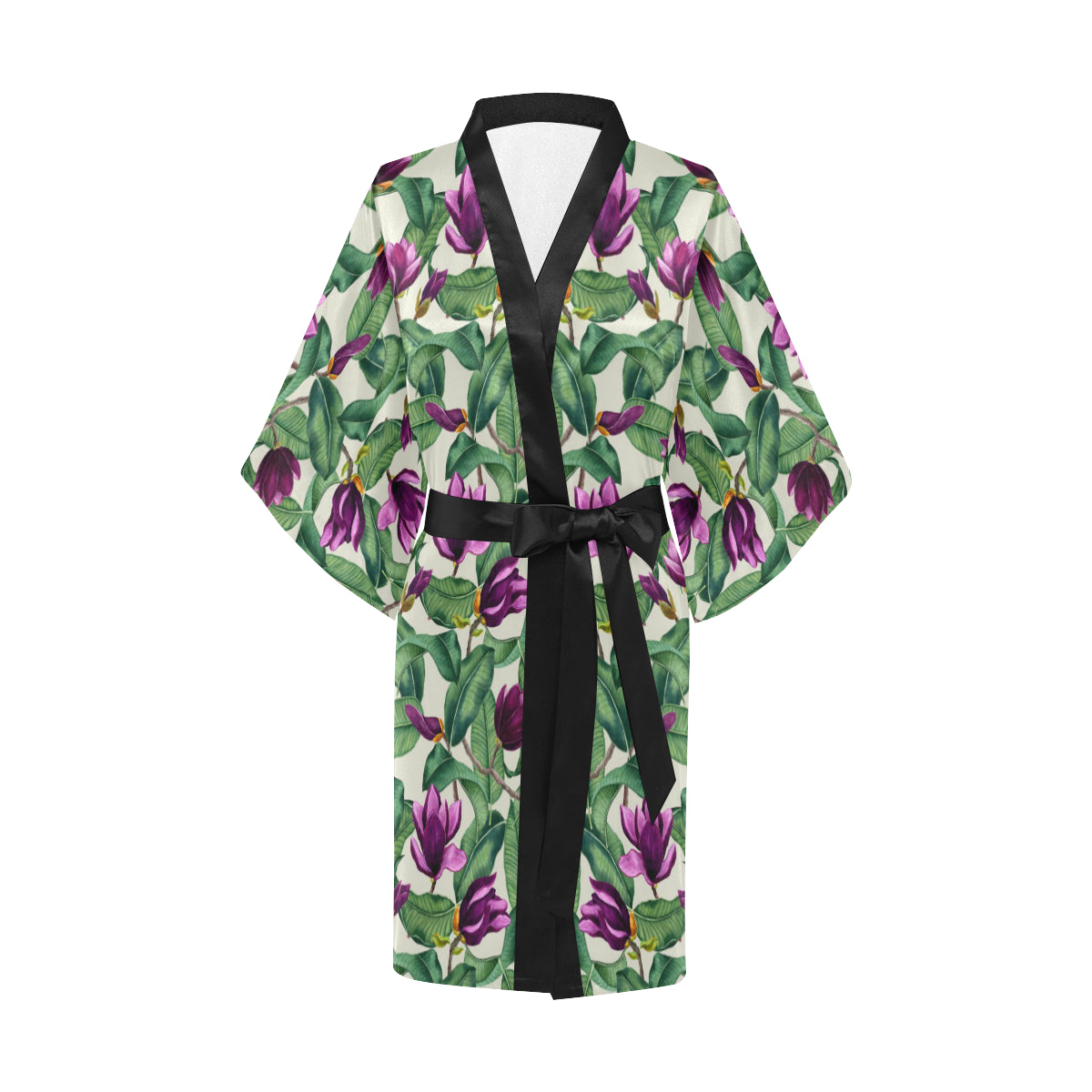 Magnolia Pattern Print Design MAG07 Women's Short Kimono
