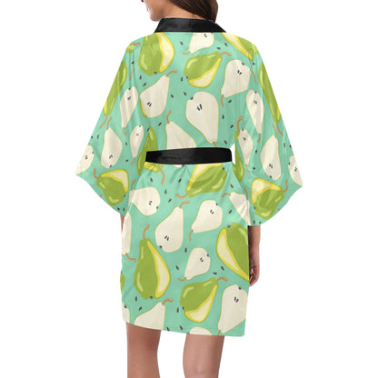 Pear Pattern Print Design PE04 Women's Short Kimono