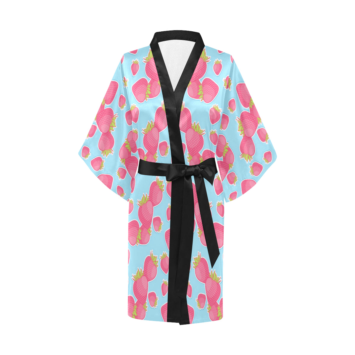 Strawberry Pattern Print Design SB04 Women's Short Kimono