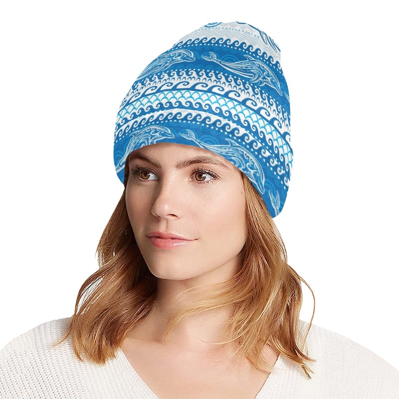 Dolphin Tribal Print Pattern Unisex Beanie