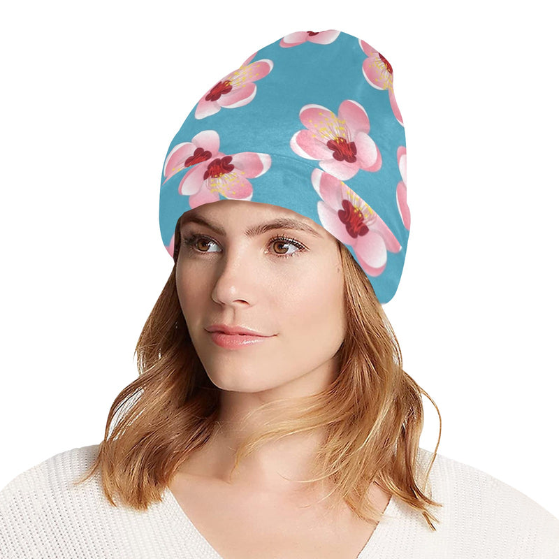 Cherry Blossom Pattern Print Design CB09 Unisex Beanie