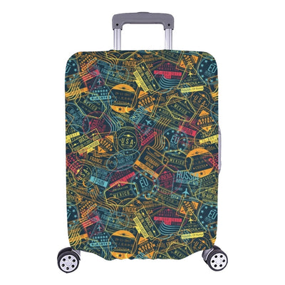 Travel Stamp Themed Design Luggage Cover Protector