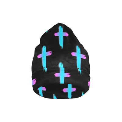 Christian Cross neon Pattern Unisex Beanie