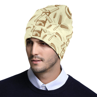 Agricultural Windmills Print Design 03 Unisex Beanie