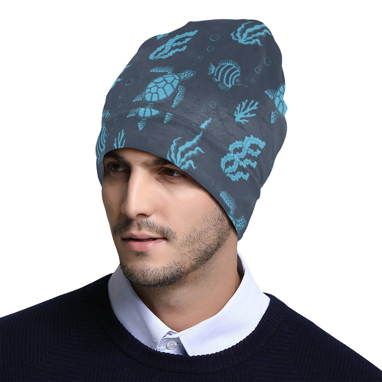 Sea Turtle Print Design LKS307 Unisex Beanie