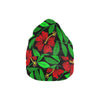 Red Hibiscus Embroidered Pattern Print Design HB032 Unisex Beanie