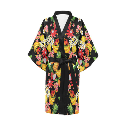 Tropical Fruits Pattern Print Design TF02 Women's Short Kimono