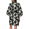 Daisy Pattern Print Design DS07 Women's Short Kimono