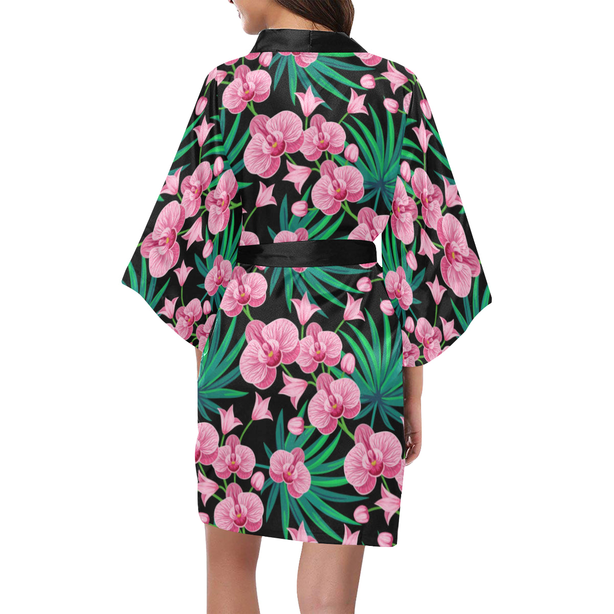 Orchid Pink Pattern Print Design OR06 Women's Short Kimono