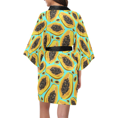 Papaya Pattern Print Design PP03 Women's Short Kimono