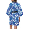 Hibiscus Pattern Print Design HB04 Women's Short Kimono