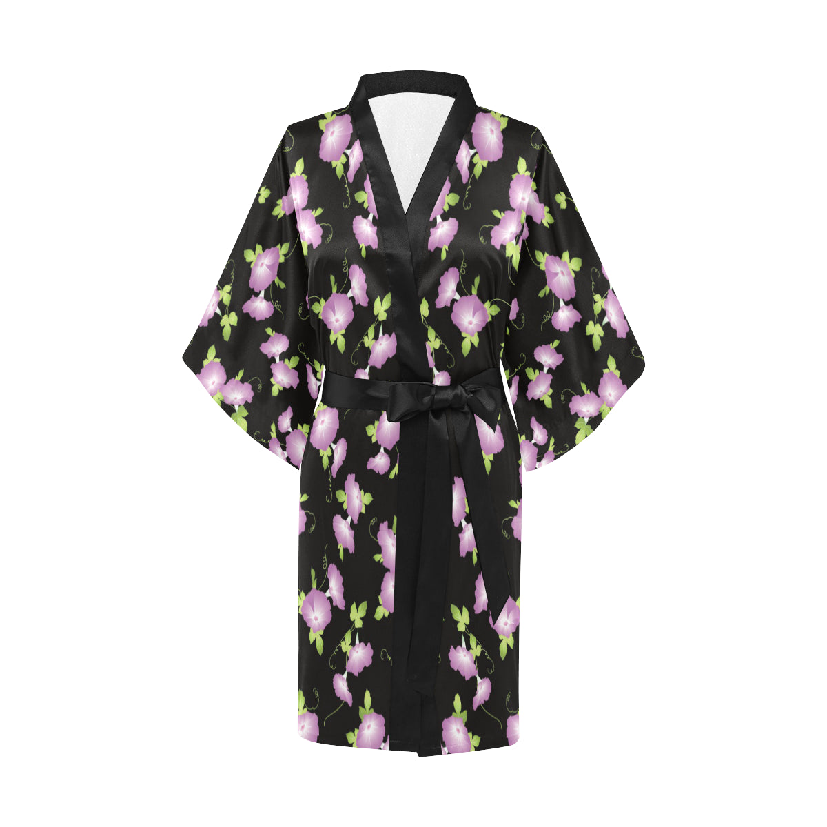 Morning Glory Pattern Print Design MG02 Women's Short Kimono