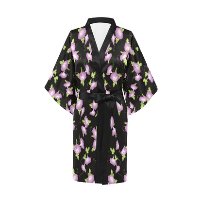 Morning Glory Pattern Print Design MG02 Women's Short Kimono