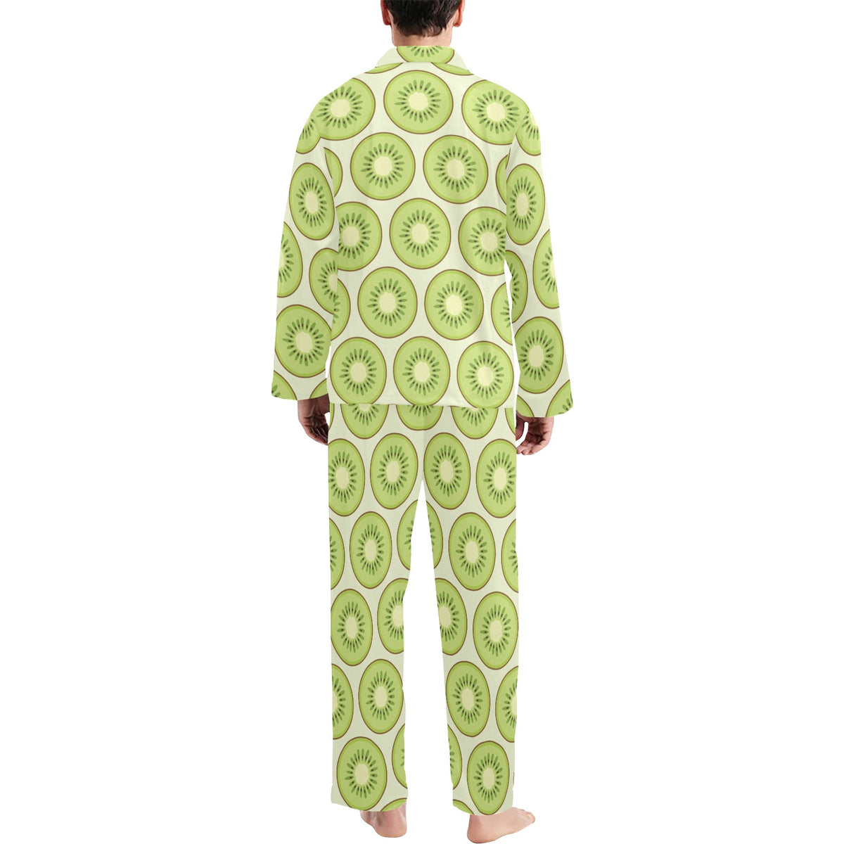 Kiwi Pattern Print Design KW02 Men's Long Sleeve Pajama Set
