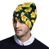 Yellow Hibiscus Pattern Print Design HB08 Unisex Beanie