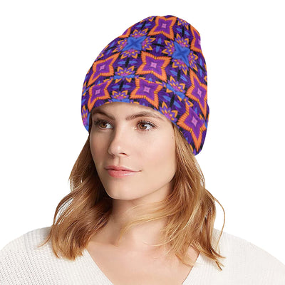 kaleidoscope Purple Orange Print Design Unisex Beanie