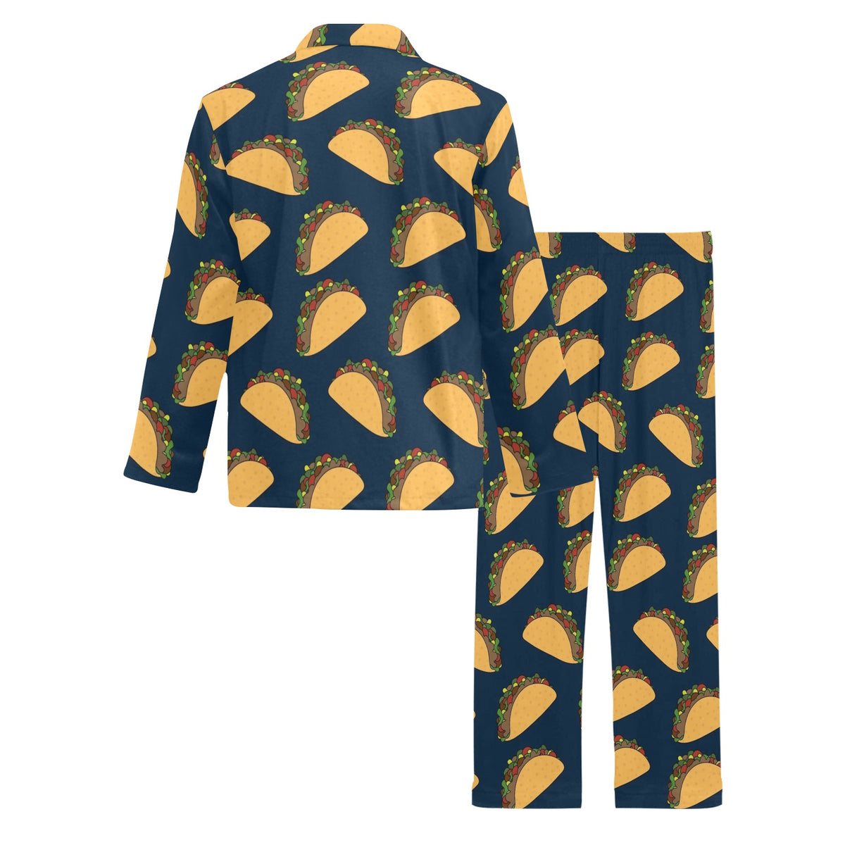 Taco Pattern Print Design TC04 Men's Long Sleeve Pajama Set