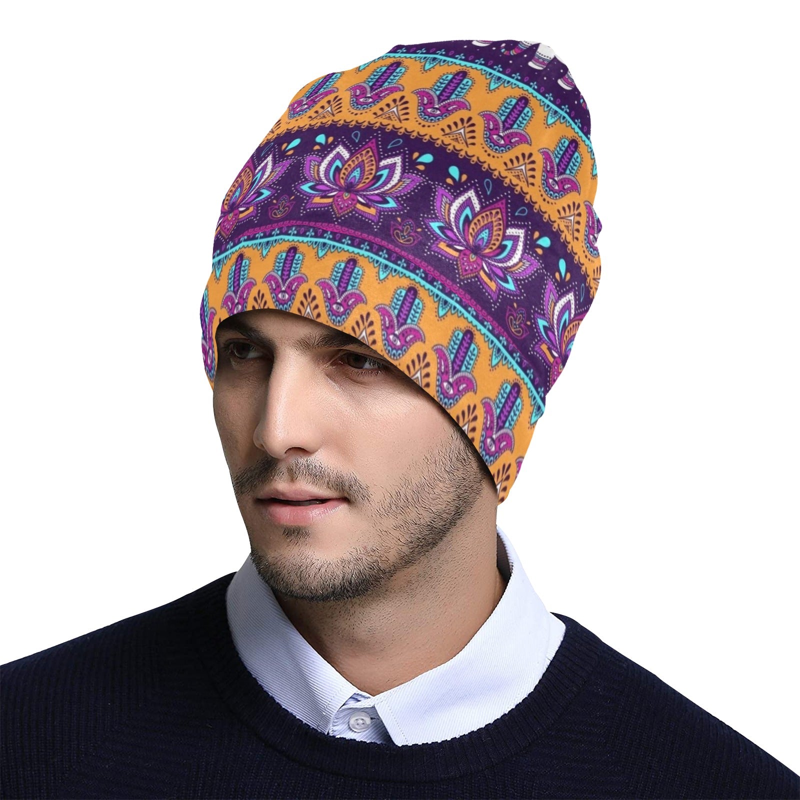 Boho Indian Style Pattern Unisex Beanie