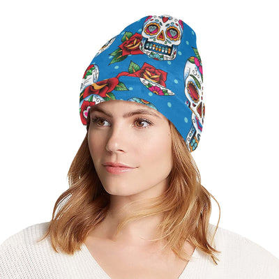 Sugar Skull Rose Pattern Unisex Beanie