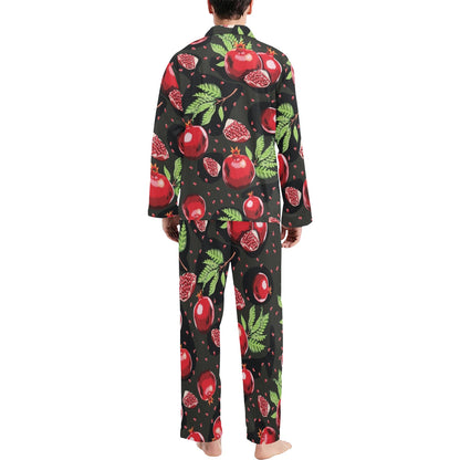 Pomegranate Pattern Print Design PG06 Men's Long Sleeve Pajama Set