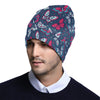 Butterfly Red Deep Blue Print Pattern Unisex Beanie