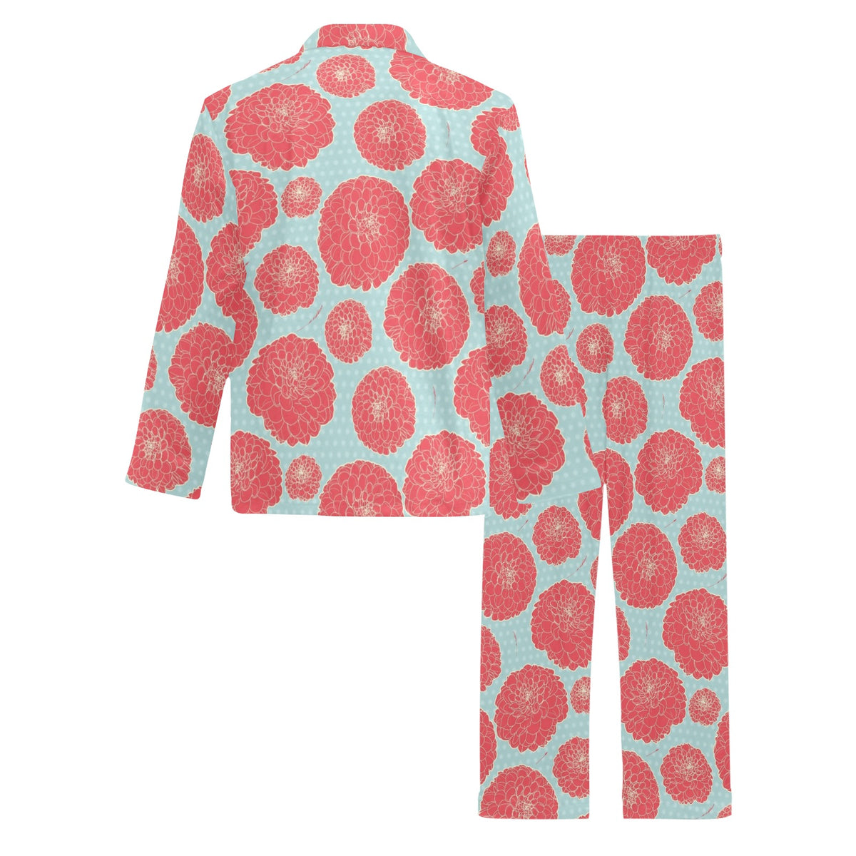 Marigold Pattern Print Design MR03 Men's Long Sleeve Pajama Set