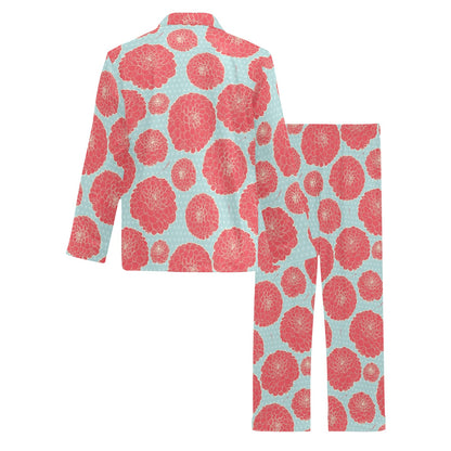 Marigold Pattern Print Design MR03 Men's Long Sleeve Pajama Set