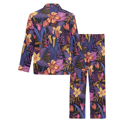 Lily Pattern Print Design LY016 Men's Long Sleeve Pajama Set
