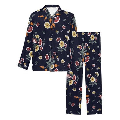 Summer Floral Pattern Print Design SF01 Men's Long Sleeve Pajama Set