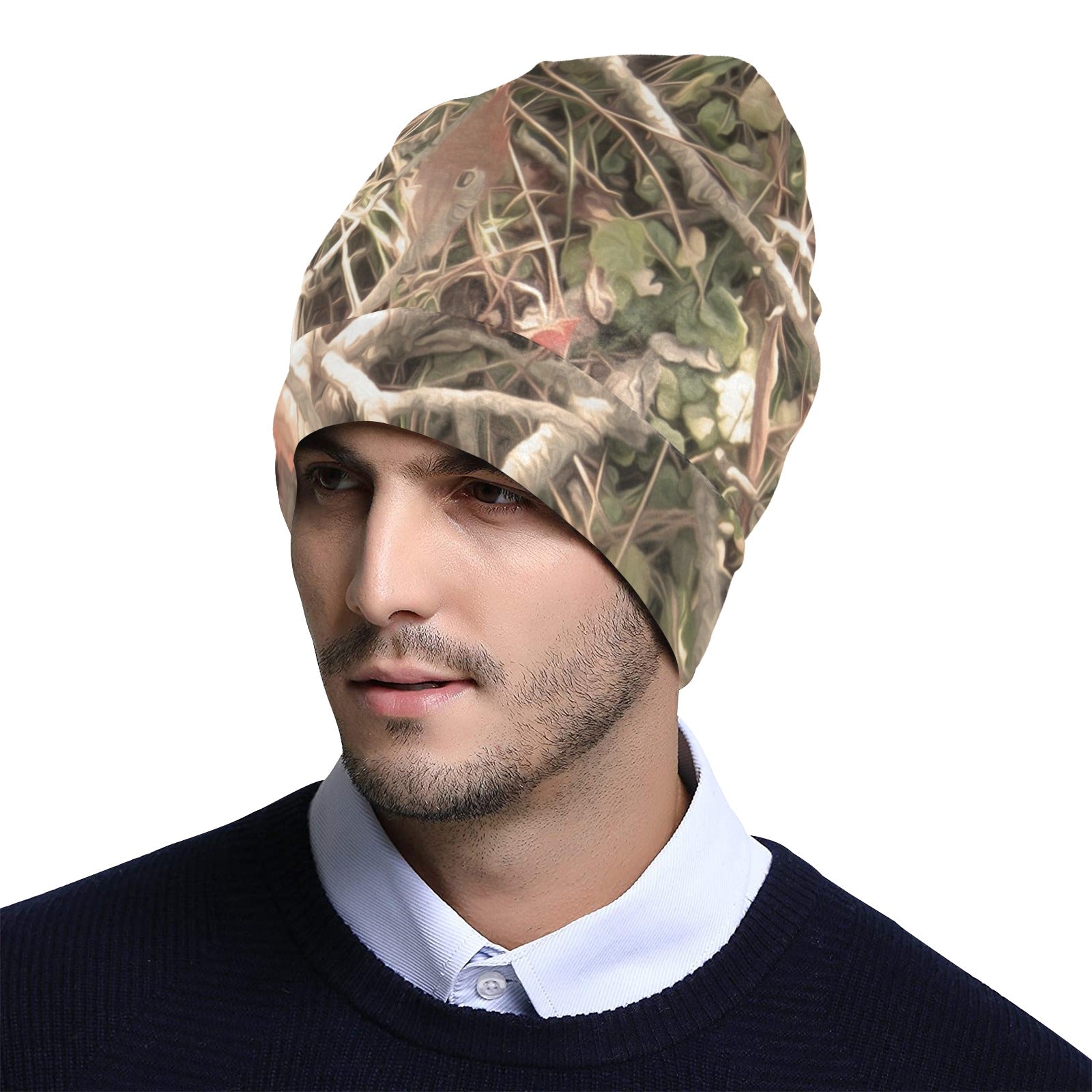 Camouflage Realistic Tree Authumn Print Unisex Beanie