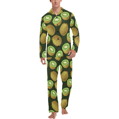 Kiwi Pattern Print Design KW04 Men's Long Sleeve Pajama Set