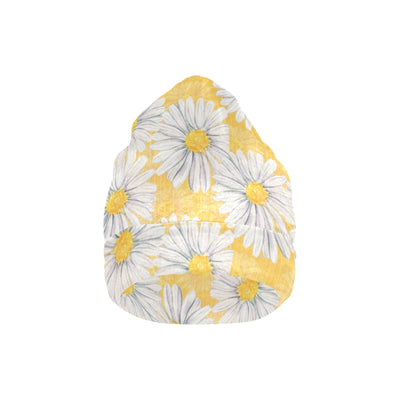 Daisy Yellow Watercolor Print Pattern Unisex Beanie