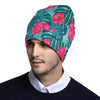 Red Hibiscus Pattern Print Design HB017 Unisex Beanie