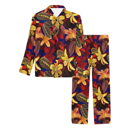 Lily Pattern Print Design LY014 Men's Long Sleeve Pajama Set