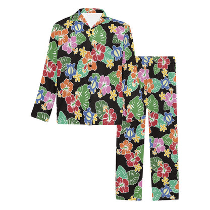 Hawaiian Themed Pattern Print Design H010 Men's Long Sleeve Pajama Set