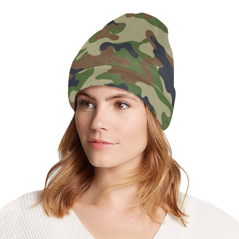 Army Camouflage Pattern Print Design 01 Unisex Beanie