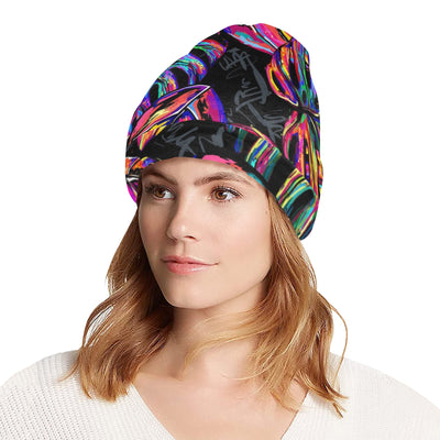 Neon Color Tropical Palm Leaves Unisex Beanie