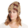 Brown Horse Print Pattern Unisex Beanie