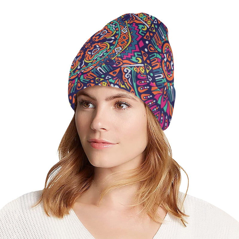 Boho Pattern Print Design 06 Unisex Beanie