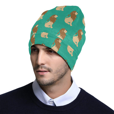 Lion Pattern Print Design 02 Unisex Beanie