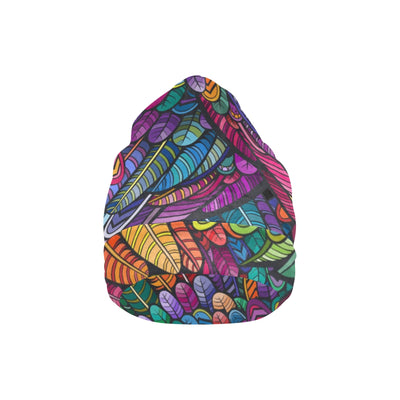 Feather Multicolor Design Print Unisex Beanie