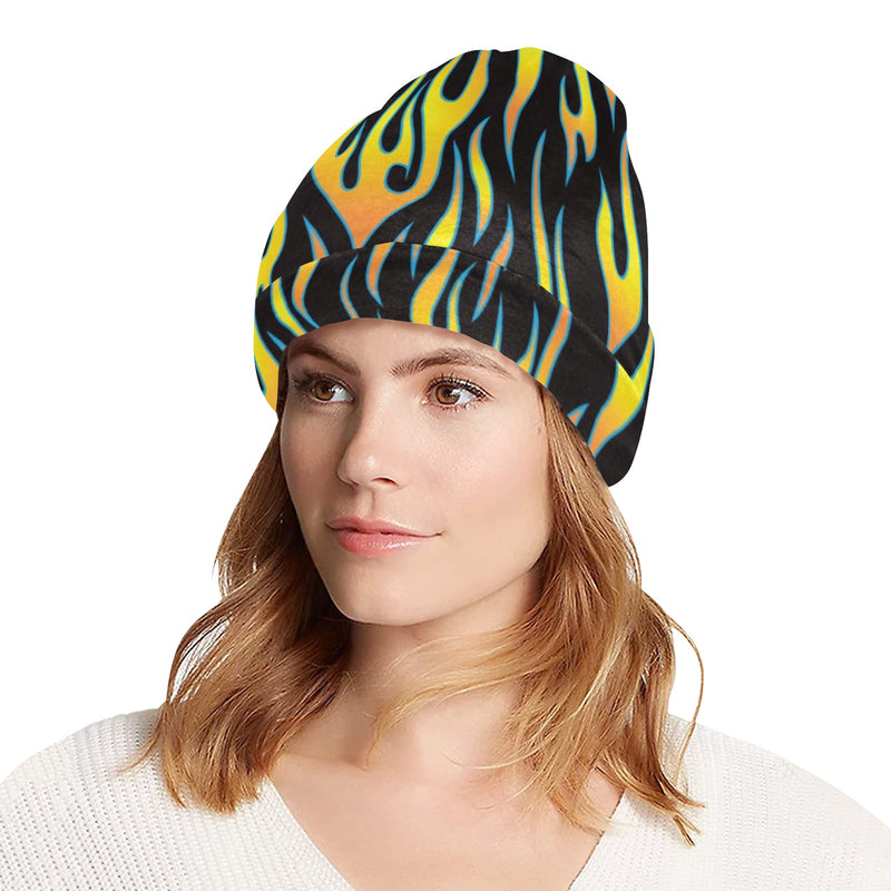 Flame Fire Yellow Pattern Unisex Beanie