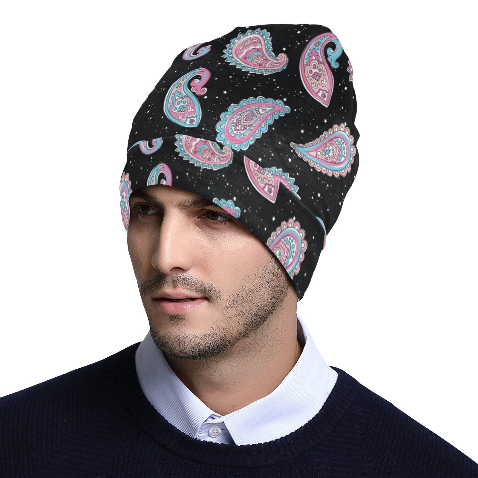 Paisley Pink Design Mandala Print Unisex Beanie