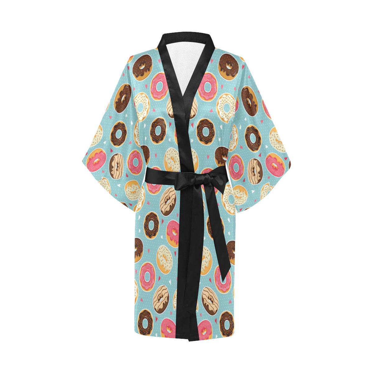 Donut Pattern Print Design DN04 Women's Short Kimono