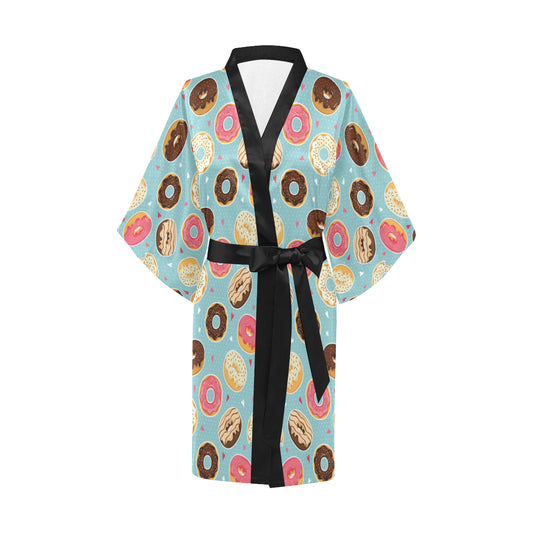 Donut Pattern Print Design DN04 Women's Short Kimono