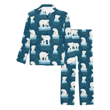 Polar Bear Pattern Print Design PB02 Men's Long Sleeve Pajama Set