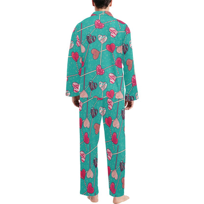 Lollipop Pattern Print Design LL01 Men's Long Sleeve Pajama Set