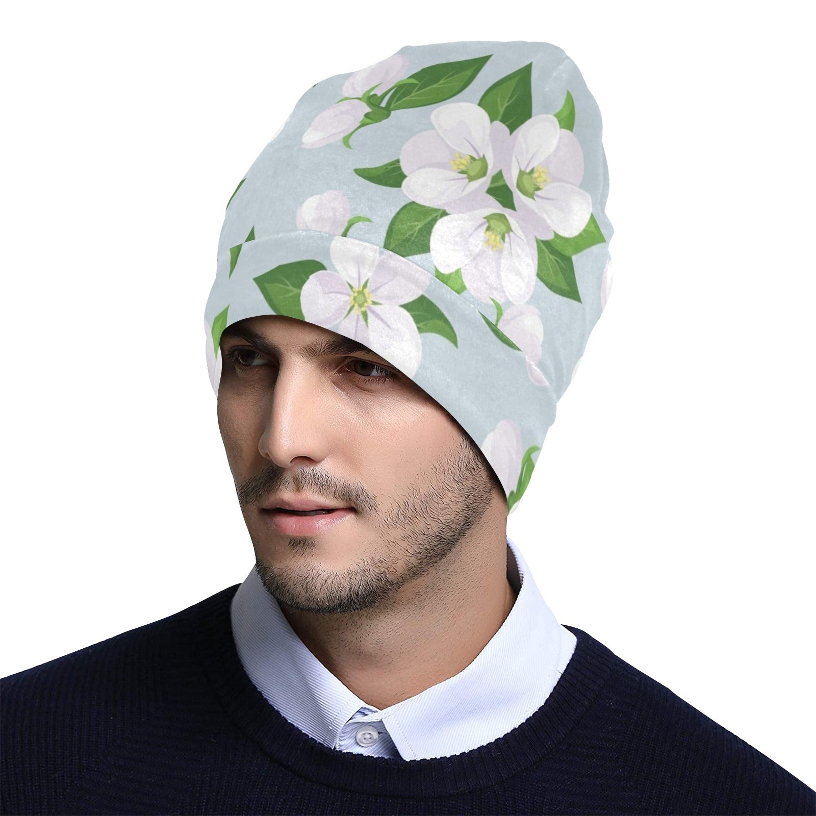 Apple blossom Pattern Print Design AB04 Unisex Beanie